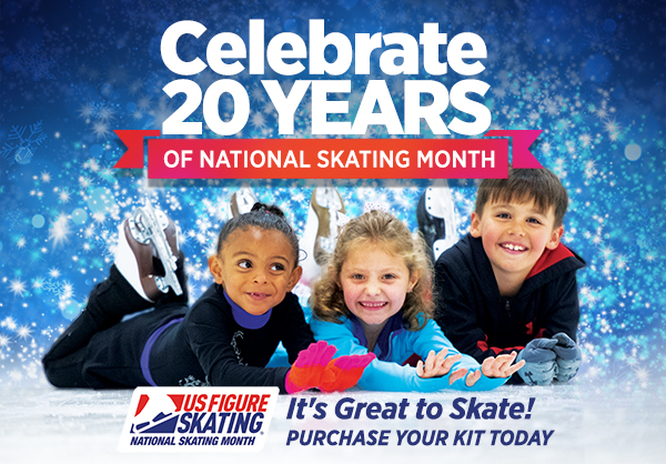 Three young skaters lay on the ice surrounded by sparkling images. 