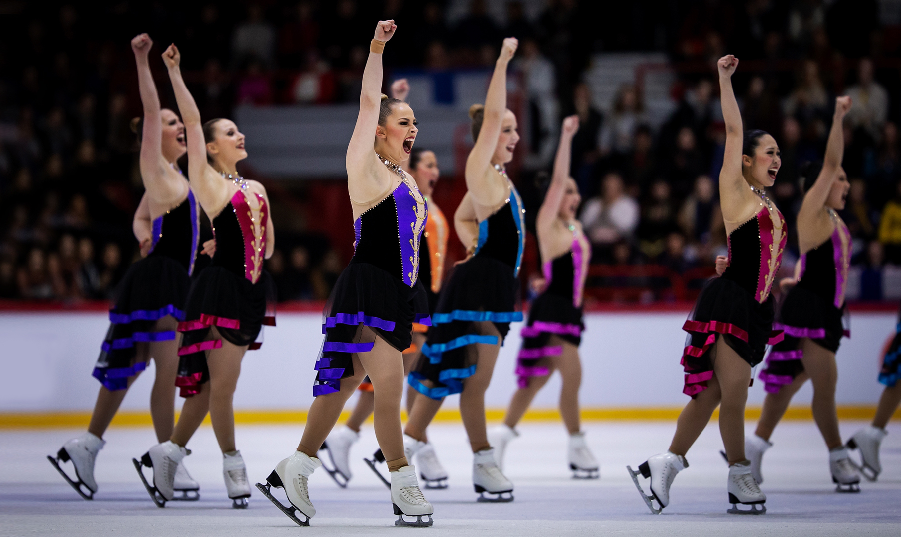 Synchronized skaters at the U.S. Synchronized Skating Championships